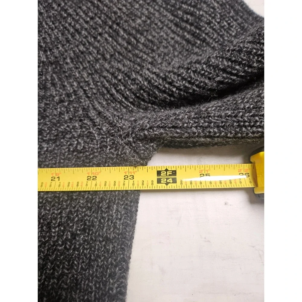 Banana Republic Mens XL Italian Yarn Wool‎ Ribbed Crewneck Sweater Gray Chunky